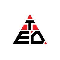 Teo-Dreieck-Buchstaben-Logo-Design mit Dreiecksform. Teo-Dreieck-Logo-Design-Monogramm. Teo-Dreieck-Vektor-Logo-Vorlage mit roter Farbe. Teo dreieckiges Logo einfaches, elegantes und luxuriöses Logo. vektor