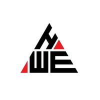 hwe Dreiecksbuchstaben-Logo-Design mit Dreiecksform. hwe Dreieck-Logo-Design-Monogramm. hwe Dreieck-Vektor-Logo-Vorlage mit roter Farbe. hwe dreieckiges Logo einfaches, elegantes und luxuriöses Logo. vektor