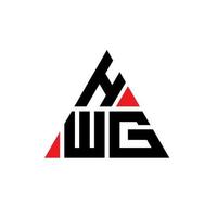 hwg triangel bokstavslogotypdesign med triangelform. hwg triangel logotyp design monogram. hwg triangel vektor logotyp mall med röd färg. hwg triangulär logotyp enkel, elegant och lyxig logotyp.