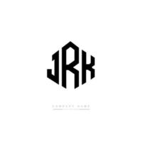 JRK-Brief-Logo-Design mit Polygonform. JRK Polygon- und Würfelform-Logo-Design. jrk Sechseck-Vektor-Logo-Vorlage in weißen und schwarzen Farben. jrk-monogramm, geschäfts- und immobilienlogo. vektor