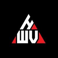 hv Dreiecksbuchstaben-Logo-Design mit Dreiecksform. hwv-Dreieck-Logo-Design-Monogramm. hwv-Dreieck-Vektor-Logo-Vorlage mit roter Farbe. hwv dreieckiges Logo einfaches, elegantes und luxuriöses Logo. vektor