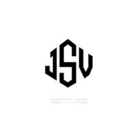 JSV-Brief-Logo-Design mit Polygonform. jsv Polygon- und Würfelform-Logo-Design. jsv Sechseck-Vektor-Logo-Vorlage in weißen und schwarzen Farben. jsv-monogramm, geschäfts- und immobilienlogo. vektor