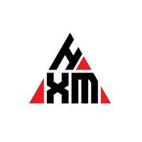 hxm triangel bokstavslogotypdesign med triangelform. hxm triangel logotyp design monogram. hxm triangel vektor logotyp mall med röd färg. hxm triangulär logotyp enkel, elegant och lyxig logotyp.