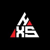 hxs triangel bokstavslogotypdesign med triangelform. hxs triangel logotyp design monogram. hxs triangel vektor logotyp mall med röd färg. hxs trekantiga logotyp enkel, elegant och lyxig logotyp.