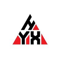 hyx triangel bokstavslogotypdesign med triangelform. hyx triangel logotyp design monogram. hyx triangel vektor logotyp mall med röd färg. hyx triangulär logotyp enkel, elegant och lyxig logotyp.