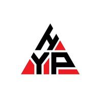 Hyp-Dreieck-Buchstaben-Logo-Design mit Dreiecksform. Hyp-Dreieck-Logo-Design-Monogramm. Hyp-Dreieck-Vektor-Logo-Vorlage mit roter Farbe. hyp dreieckiges Logo einfaches, elegantes und luxuriöses Logo. vektor