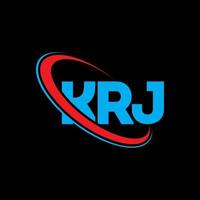 krj logotyp. krj brev. krj bokstavslogotypdesign. initialer krj logotyp länkad med cirkel och versaler monogram logotyp. krj typografi för teknik, företag och fastighetsmärke. vektor