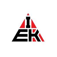 iek-Dreieck-Buchstaben-Logo-Design mit Dreiecksform. IEK-Dreieck-Logo-Design-Monogramm. IEK-Dreieck-Vektor-Logo-Vorlage mit roter Farbe. iek dreieckiges Logo einfaches, elegantes und luxuriöses Logo. vektor