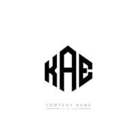 kae-Buchstaben-Logo-Design mit Polygonform. kae-polygon- und würfelform-logo-design. Kae Sechseck-Vektor-Logo-Vorlage in weißen und schwarzen Farben. kae monogramm, geschäfts- und immobilienlogo. vektor