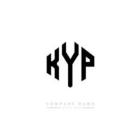 kyp-Buchstaben-Logo-Design mit Polygonform. Kyp Polygon- und Würfelform-Logo-Design. Kyp Sechseck-Vektor-Logo-Vorlage in weißen und schwarzen Farben. kyp-monogramm, geschäfts- und immobilienlogo. vektor