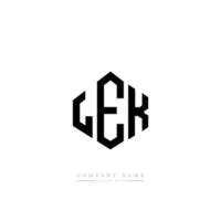lek-Buchstaben-Logo-Design mit Polygonform. lek Polygon- und Würfelform-Logo-Design. lek Sechseck-Vektor-Logo-Vorlage in weißen und schwarzen Farben. lek-monogramm, geschäfts- und immobilienlogo. vektor