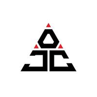 ojc triangel bokstavslogotypdesign med triangelform. ojc triangel logotyp design monogram. ojc triangel vektor logotyp mall med röd färg. ojc triangulär logotyp enkel, elegant och lyxig logotyp.