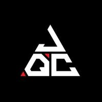 jqc triangel bokstavslogotypdesign med triangelform. jqc triangel logotyp design monogram. jqc triangel vektor logotyp mall med röd färg. jqc triangulär logotyp enkel, elegant och lyxig logotyp.
