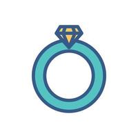 pärla ring ikon. ikon relaterad till bröllop. linjär färgikon stil. enkel design redigerbar vektor