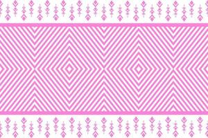 rosa och vit geometrisk etnisk sömlös mönsterdesign för tapeter, bakgrund, tyg, gardin, matta, kläder och omslagsvektorillustration. vektor