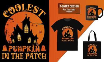 glückliches halloween-t-shirt design, schablonendesign halloween-typografieelement vektor