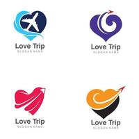 Liebesreise tolle einfache kreative Flugzeug-Logo-Vorlage