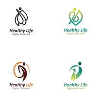 Menschen Blatt Wellness Logo abstrakte Natur Design Vektor Bildvorlage