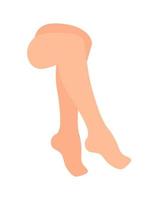 Cartoon Frau Beine isoliert auf weißem Hintergrund. flache vektorschönheitspflege-konzeptillustration. Barfuß schlankes glattes Bein. vektor
