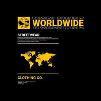 weltweites Schreibdesign, geeignet für den Siebdruck von T-Shirts, Kleidung, Jacken und anderen vektor