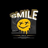 Lächelndes Schreibdesign, geeignet für den Siebdruck von T-Shirts, Kleidung, Jacken und anderen vektor