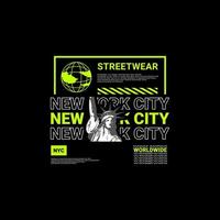 New York City-Schriftdesign, geeignet für den Siebdruck von T-Shirts, Kleidung, Jacken und anderen vektor