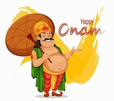 glad onam festival i kerala. kung mahabali vektor