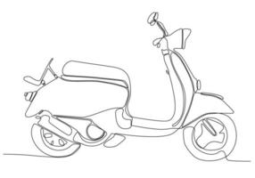 durchgehende linie motorrad scooter vektorillustration vektor