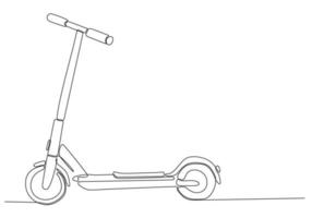 kontinuerlig linje motorcykel skoter vektor illustration