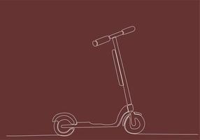 durchgehende linie motorrad scooter vektorillustration vektor