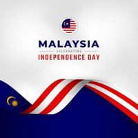 glad malaysia självständighetsdag 31 augusti firande vektor designillustration. mall för affisch, banner, reklam, gratulationskort eller print designelement