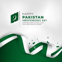 glad pakistans självständighetsdag 14 augusti firande vektor designillustration. mall för affisch, banner, reklam, gratulationskort eller print designelement