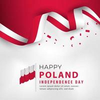 glücklicher polnischer unabhängigkeitstag am 11. november feiervektordesignillustration. vorlage für poster, banner, werbung, grußkarte oder druckgestaltungselement vektor