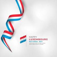 glad luxembourg nationaldag 23 juni firande vektor designillustration. mall för affisch, banner, reklam, gratulationskort eller print designelement