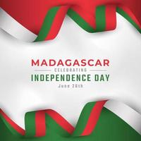 happy madagascar unabhängigkeitstag 26. juni feier vektor design illustration. vorlage für poster, banner, werbung, grußkarte oder druckgestaltungselement