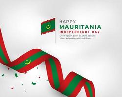 lycklig mauretaniens självständighetsdag 28 november firande vektor designillustration. mall för affisch, banner, reklam, gratulationskort eller print designelement