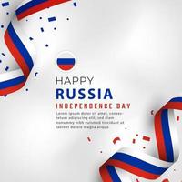 happy russland unabhängigkeitstag 12. juni feier vektor design illustration. vorlage für poster, banner, werbung, grußkarte oder druckgestaltungselement