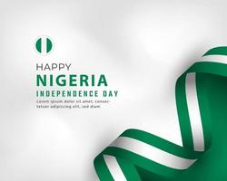 glad nigerias självständighetsdag 1 oktober firande vektor designillustration. mall för affisch, banner, reklam, gratulationskort eller print designelement