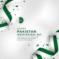 glad pakistans självständighetsdag 14 augusti firande vektor designillustration. mall för affisch, banner, reklam, gratulationskort eller print designelement