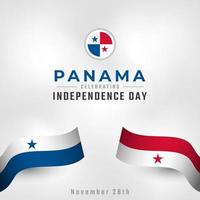 happy panama unabhängigkeitstag 28. november feier vektor design illustration. vorlage für poster, banner, werbung, grußkarte oder druckgestaltungselement
