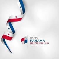 happy panama unabhängigkeitstag 28. november feier vektor design illustration. vorlage für poster, banner, werbung, grußkarte oder druckgestaltungselement