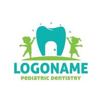 Logo-Vorlage für Kinderzahnheilkunde, Zahnlogo vektor