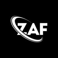 zaf-Logo. zaf brief. Zaf-Brief-Logo-Design. initialen zaf logo verbunden mit kreis und monogramm logo in großbuchstaben. zaf-typografie für technologie-, geschäfts- und immobilienmarke. vektor