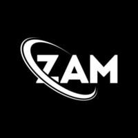 Zam-Logo. Zam-Brief. Zam-Brief-Logo-Design. initialen zam logo verbunden mit kreis und monogramm logo in großbuchstaben. zam-typografie für technologie-, geschäfts- und immobilienmarke. vektor