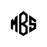 mbs-Buchstaben-Logo-Design mit Polygonform. mbs Polygon- und Würfelform-Logo-Design. mbs Sechseck-Vektor-Logo-Vorlage in weißen und schwarzen Farben. mbs-Monogramm, Geschäfts- und Immobilienlogo. vektor