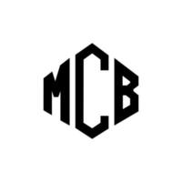 mcb bokstavslogotypdesign med polygonform. mcb polygon och kubform logotypdesign. mcb hexagon vektor logotyp mall vita och svarta färger. mcb monogram, affärs- och fastighetslogotyp.