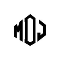 mdj-Buchstaben-Logo-Design mit Polygonform. Mdj Polygon- und Würfelform-Logo-Design. Mdj Sechseck-Vektor-Logo-Vorlage in weißen und schwarzen Farben. Mdj-Monogramm, Geschäfts- und Immobilienlogo. vektor