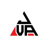 JVA-Dreieck-Buchstaben-Logo-Design mit Dreiecksform. JVA-Dreieck-Logo-Design-Monogramm. JVA-Dreieck-Vektor-Logo-Vorlage mit roter Farbe. jva dreieckiges Logo einfaches, elegantes und luxuriöses Logo. vektor