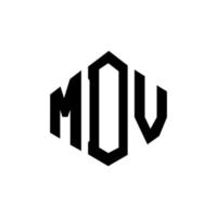 Mdv-Brief-Logo-Design mit Polygonform. Mdv-Polygon- und Würfelform-Logo-Design. Mdv Sechseck-Vektor-Logo-Vorlage in weißen und schwarzen Farben. Mdv-Monogramm, Geschäfts- und Immobilienlogo. vektor