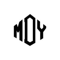 mdy-Buchstaben-Logo-Design mit Polygonform. Mdy-Polygon- und Würfelform-Logo-Design. mdy Sechseck-Vektor-Logo-Vorlage in weißen und schwarzen Farben. Mdy-Monogramm, Geschäfts- und Immobilienlogo. vektor